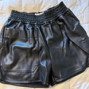 Stella McCartney vegan leather shorts.